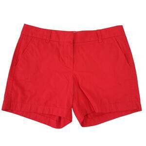 J. CREW Chino Shorts Red Size 6 100% Cotton Summer Preppy Shorts Patriotic